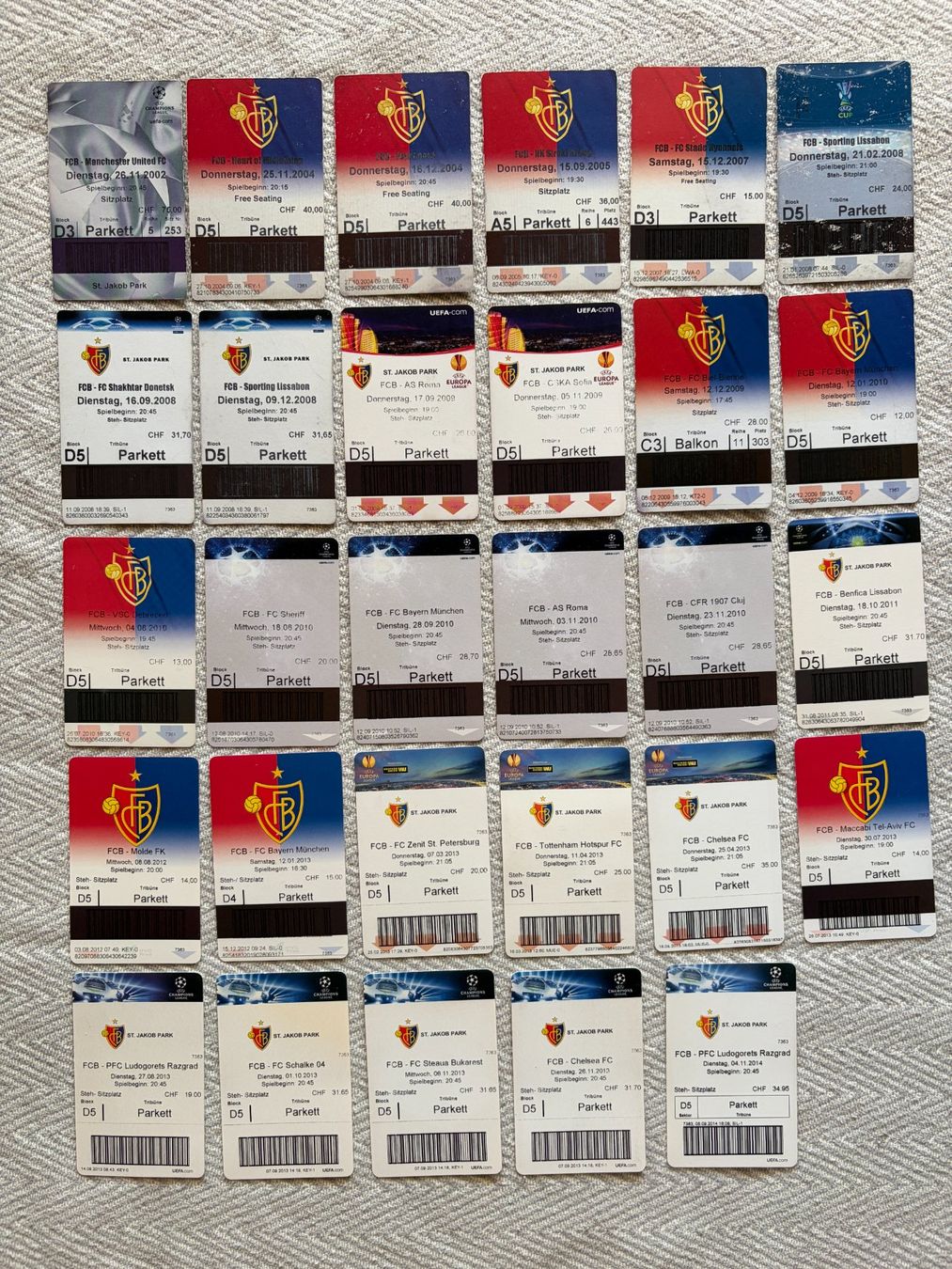 Tickets: FC BASEL TICKETS 2002-2014 / 29 Stk. – Gebraucht aus Aarberg von umearocks 1