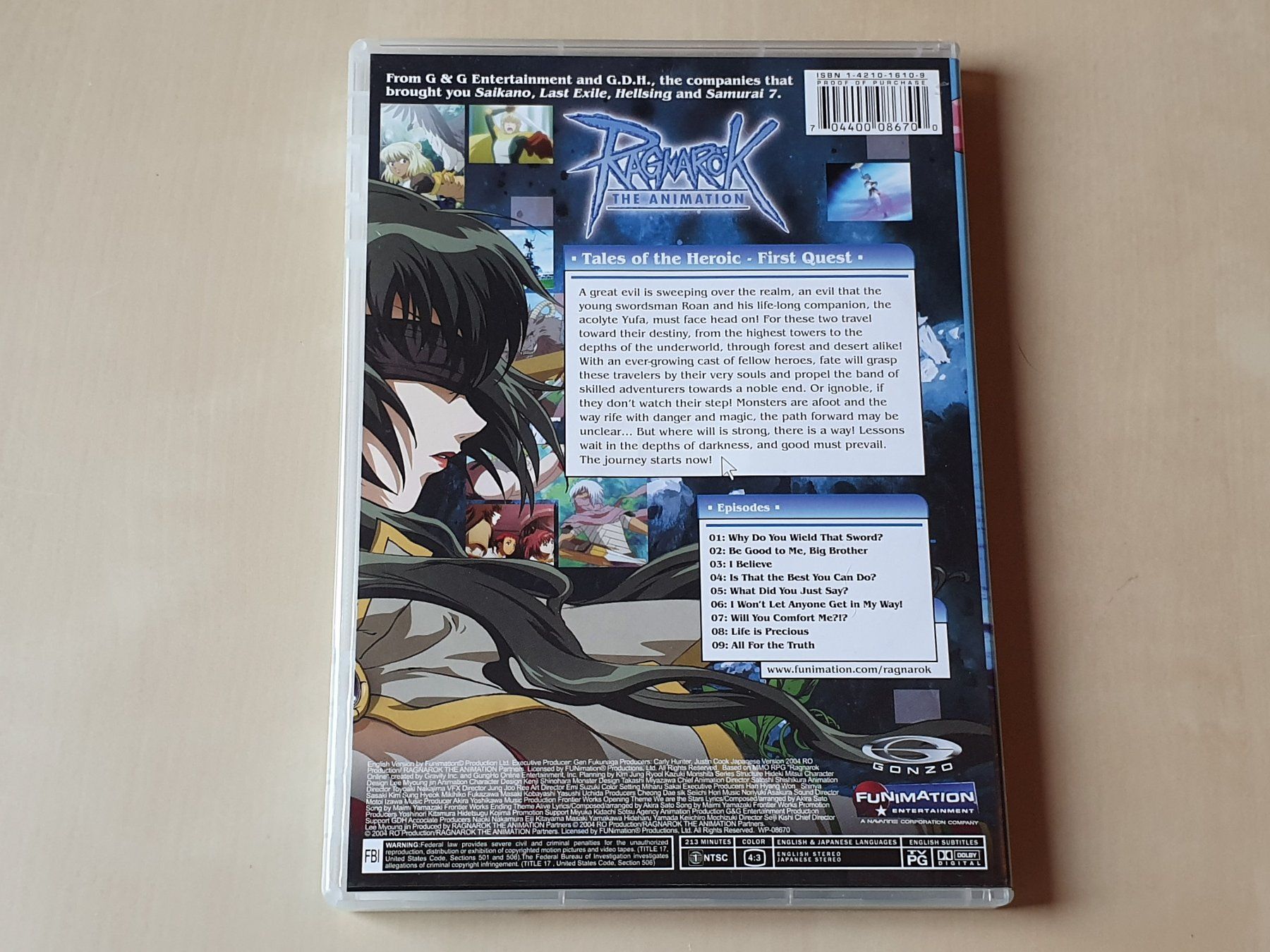 Tutti i DVDs: Ragnarök The Animation First Quest NTSC – Usato da Stansstad venduto da collectorsshop 1