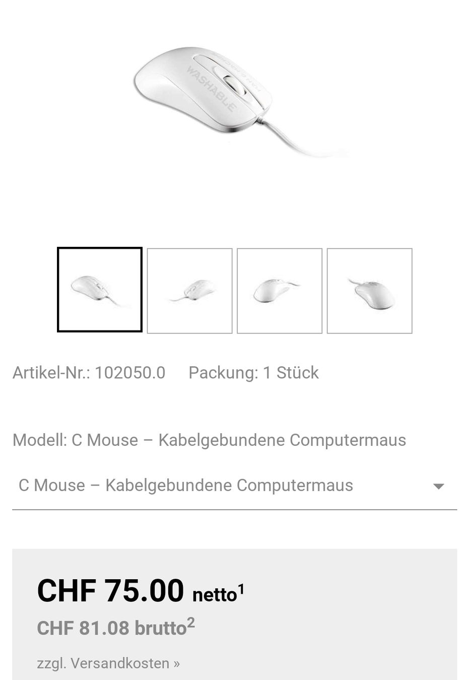 Hewlett Packard Mouse: HP C Mouse Kabelgebundene Computermaus weiss neu #93 – Nuovo e nell'imballaggio originale da Wuppenau venduto da Gastro-Wuppenau 2