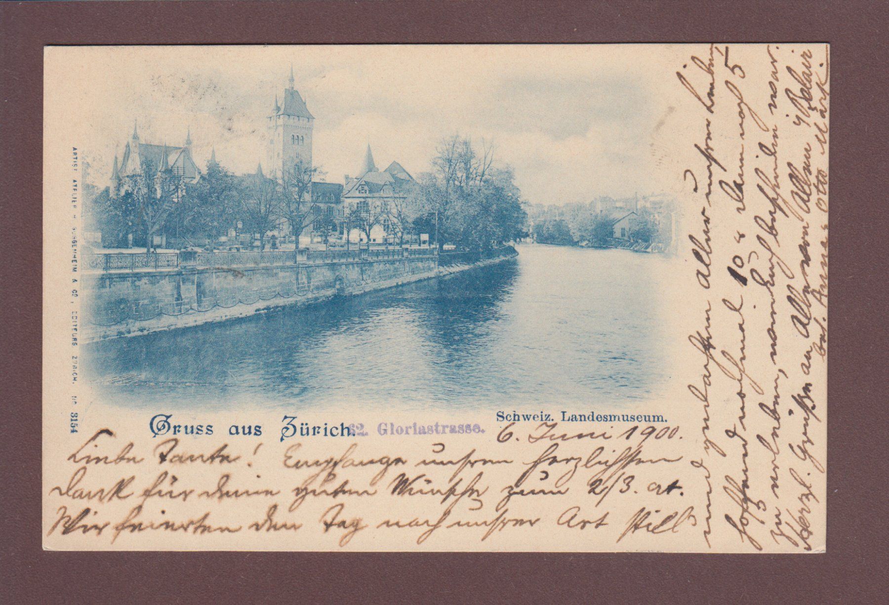 Cartoline postali: Gruss aus ZÜRICH - Landesmuseum - 1900 – Usato da Pully venduto da nicecards