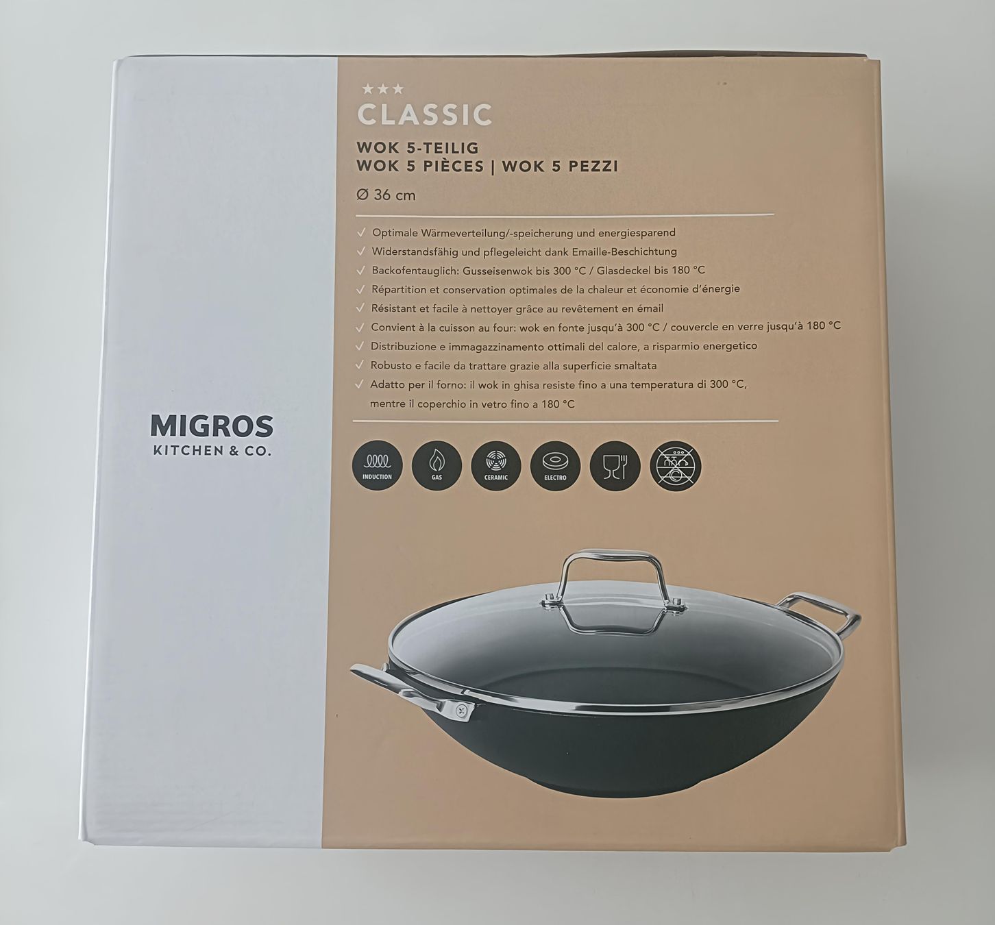 Migros Pfannen: Wok-Set 5-teilig Migros Kitchen & Co. 36 cm neu – Neu und originalverpackt aus Solothurn von jul_plt9