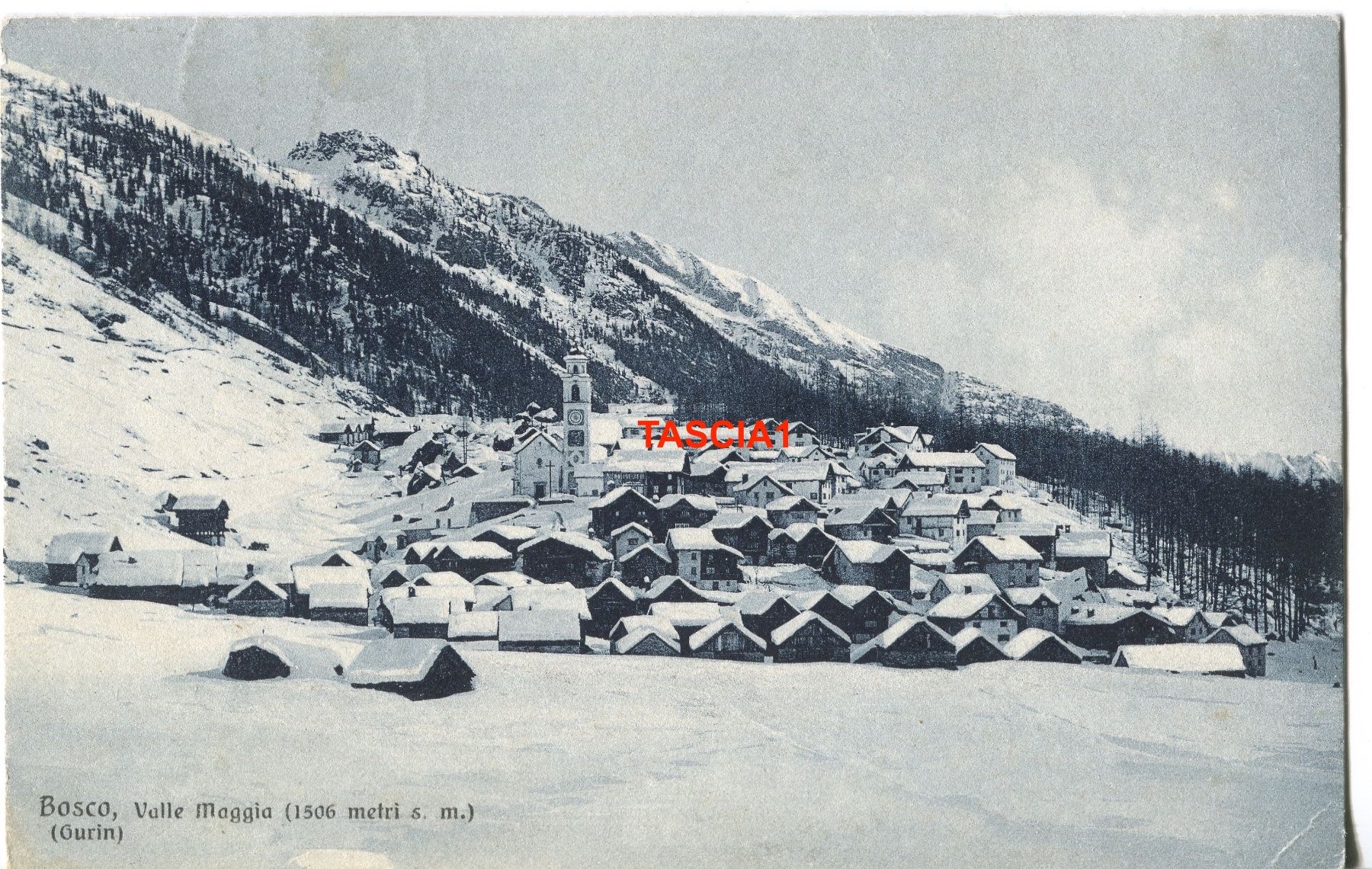 Cartoline postali: Bosco Gurin innevato 1909 – Usato da coglio venduto da Tascia1