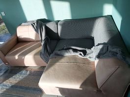 Couch Sofa Leder mit Abdeckung