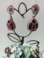 Ohrclips (Statement) – Magenta / Beere & Gold