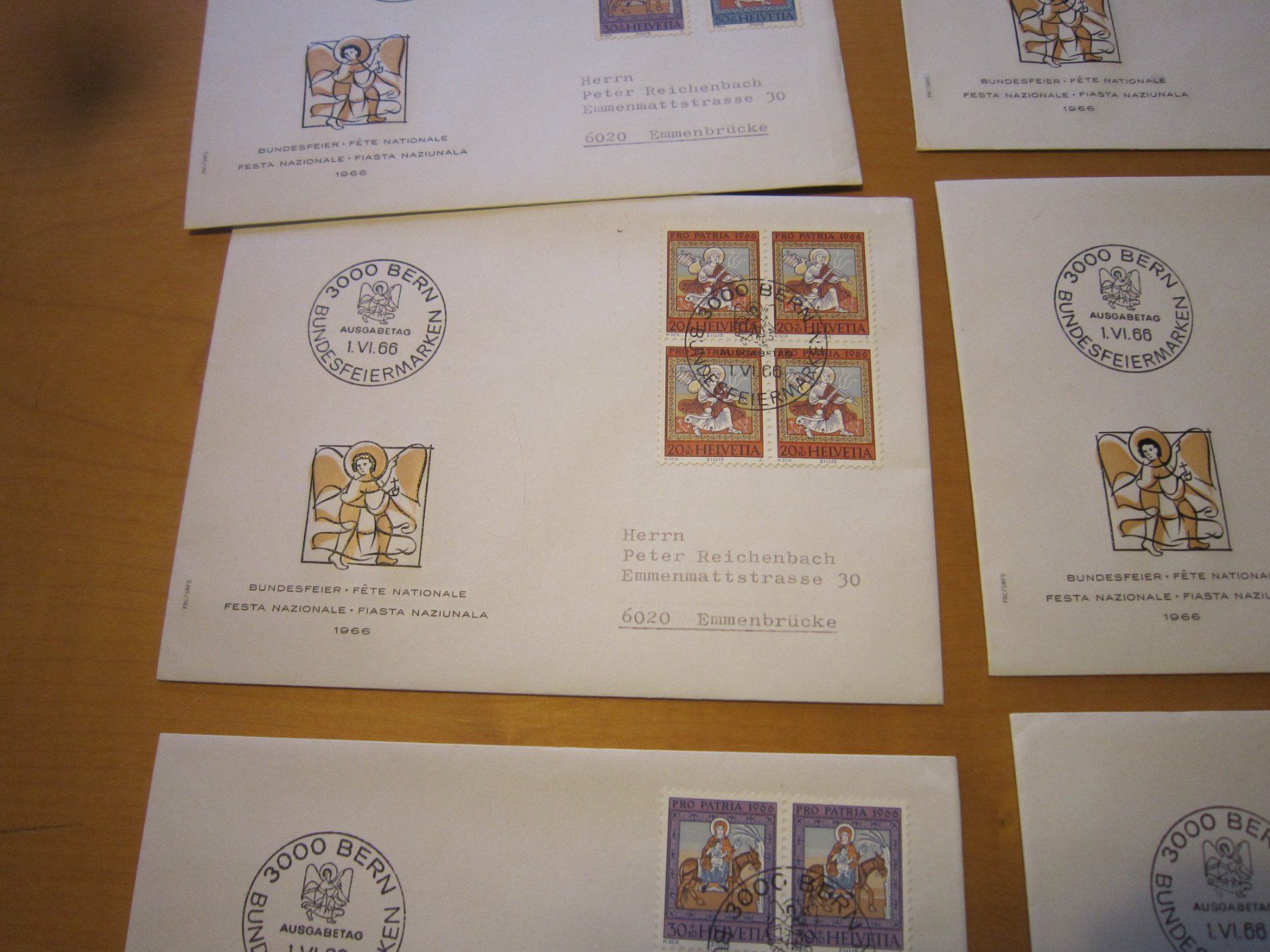 Tutti i francobolli: PP 1966 FDC Serie und 4er mit Adresse – Usato da Gordola venduto da Polentaefung 2
