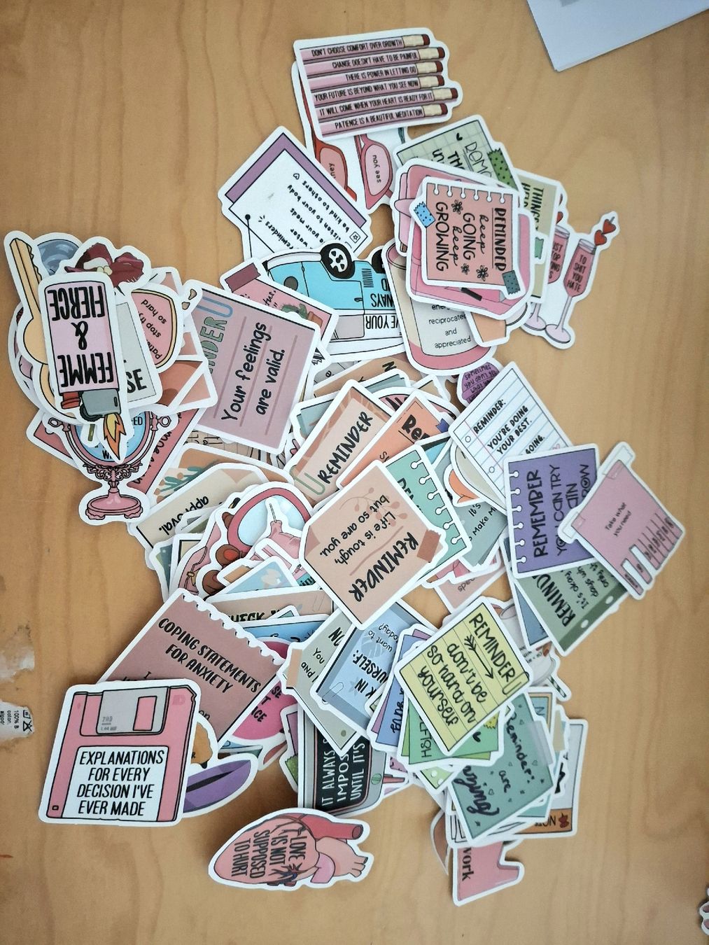 Sticker: 90+ autocollants phrases  – Nuovo (secondo la descrizione) da Riaz venduto da Fannyh97