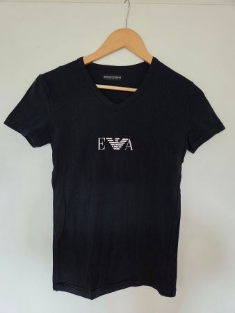 Emporio Armani Underwear V-Neck T-Shirt Herren S Navy Logo