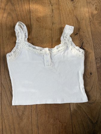 Top mit Spitze, weiss, neuwertig, S
