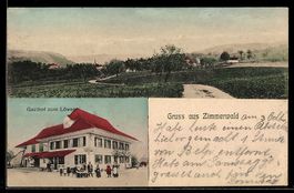 AK Zimmerwald, Gasthof zum Löwen und Totalansicht