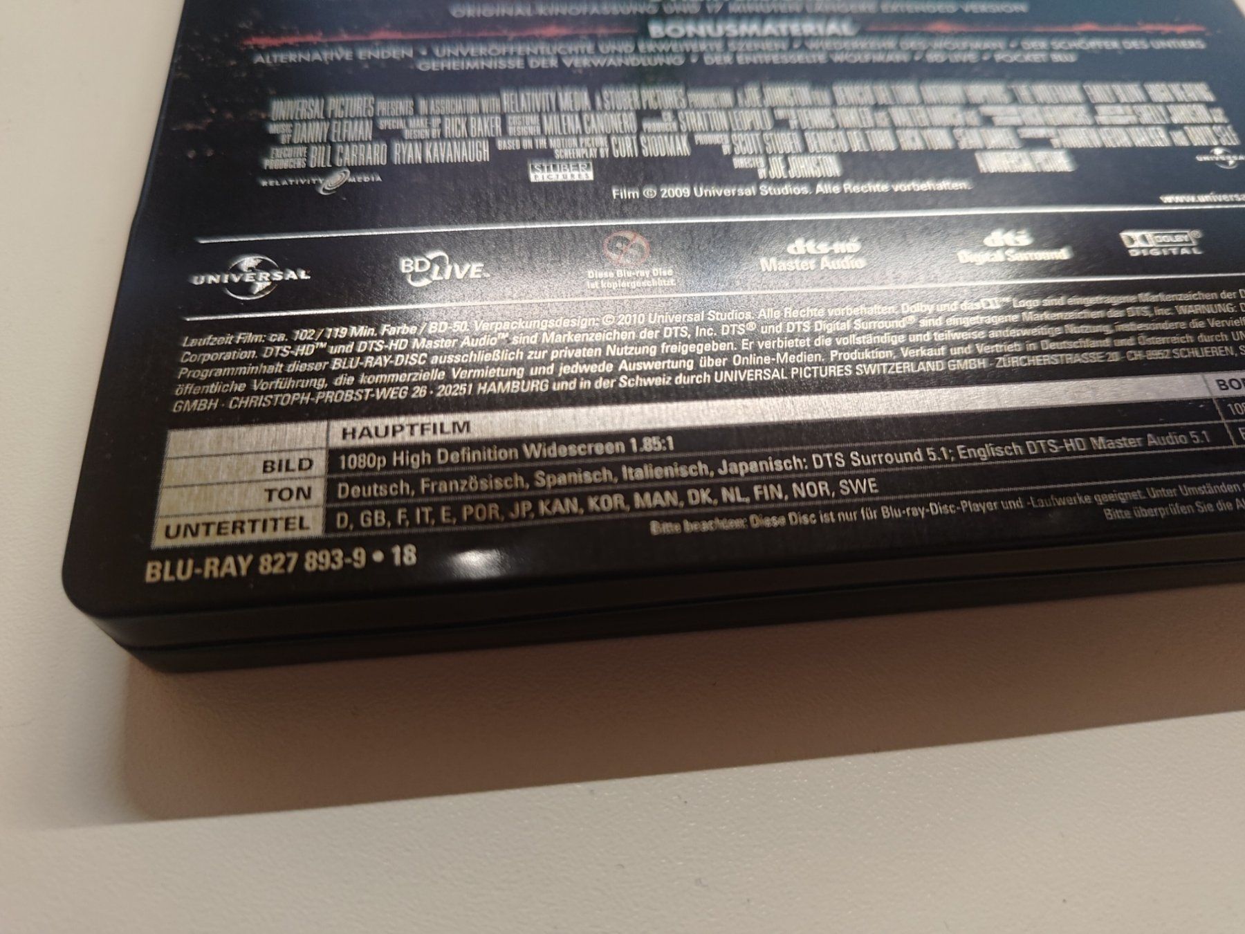 Alle DVDs: Wolfman (Steelbook Edition) – Gebraucht aus Liestal von Kratzilla 4