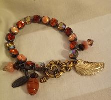 🍂🧡 Charmantes Herbst-Armband mit Blättern und Steinen 🧡