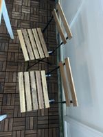 2 Klappstühle Holz Metall braun schwarz guter Zustand