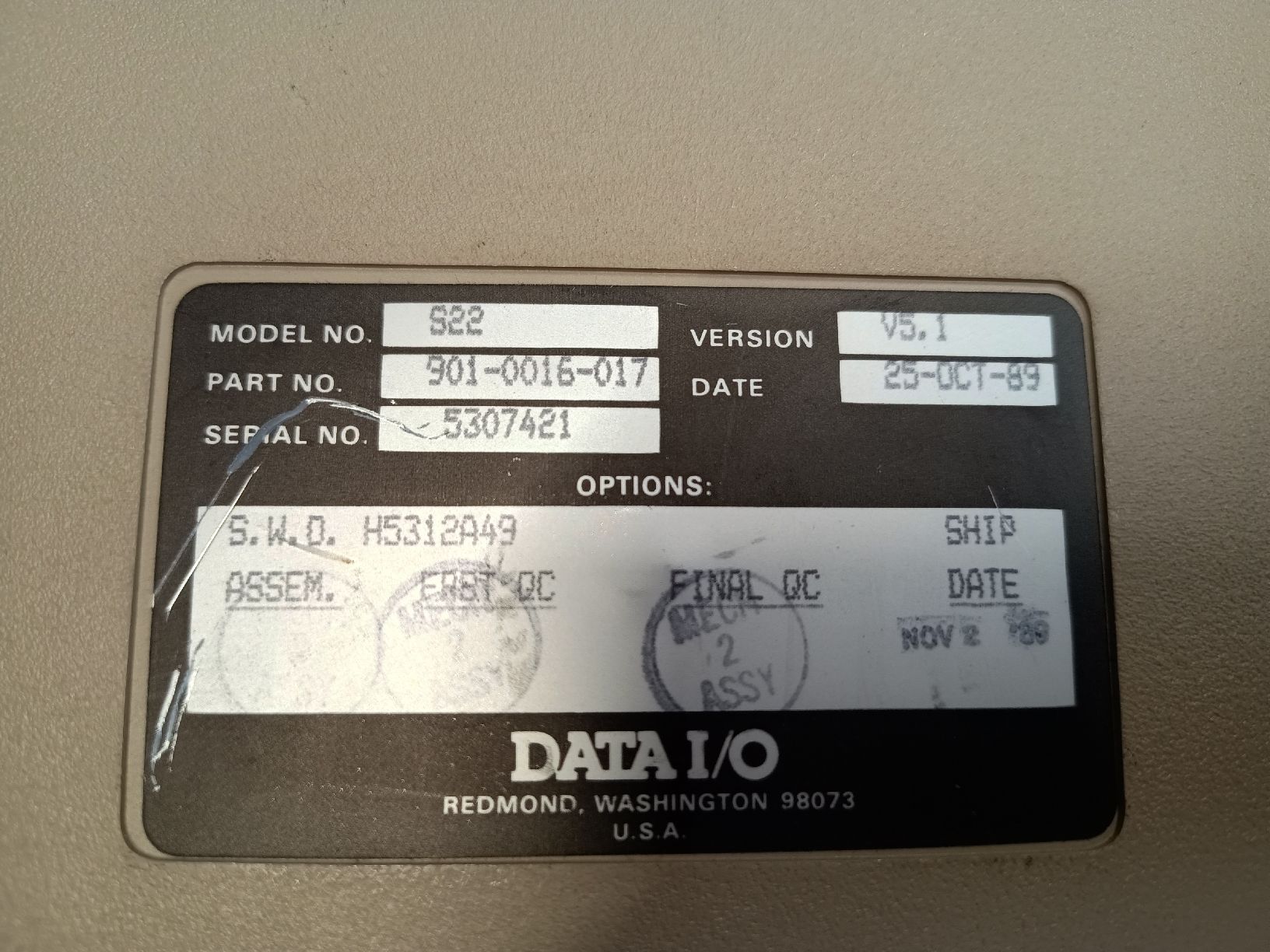 Alle Werkzeuge: Data I/O Series 22 PROM Programmer – Defekt aus Döttingen von Schlei 8