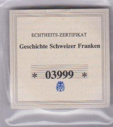 Tutti le monete: GeschichteSweize Franken – Nuovo e nell'imballaggio originale da Zürich venduto da burgi9 2