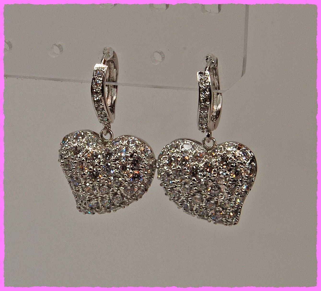 Orecchini pendenti & Orecchini a lobo: Herz Ohrhänger mit Zirkonia – Nuovo e nell'imballaggio originale da Oberglatt ZH venduto da Diamond-Girl 1