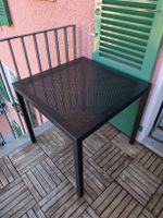 Balkon-/Gartentisch schwarz quadratisch, perforiertes Metall
