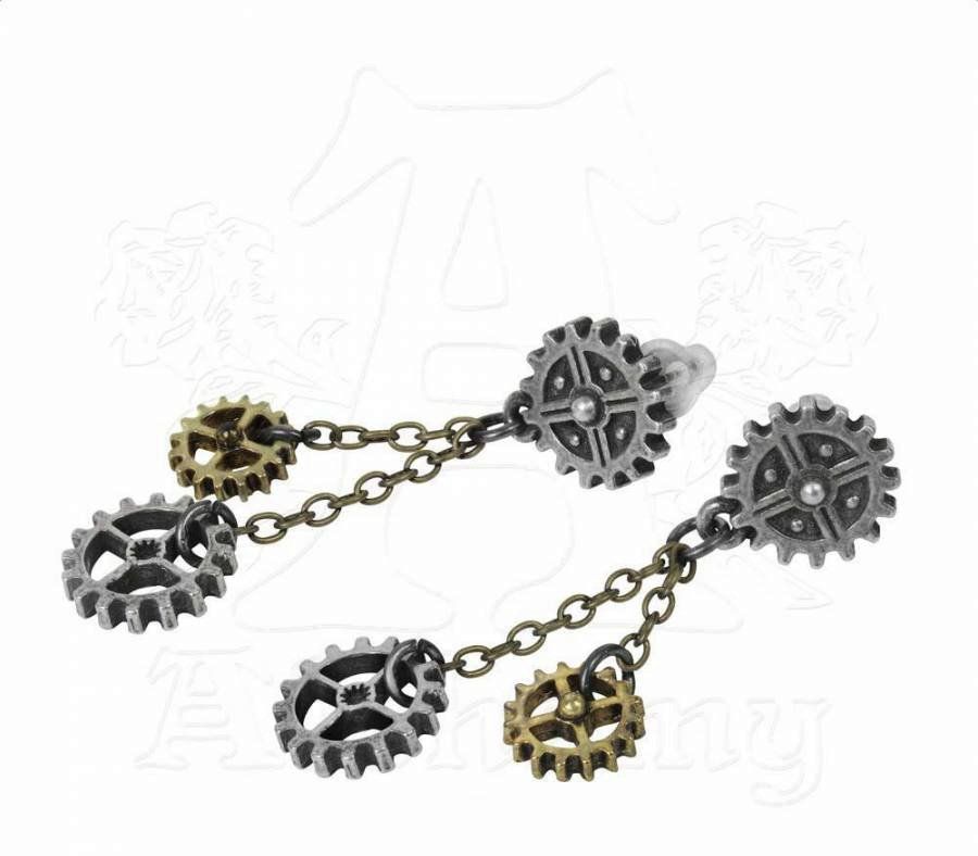 Orecchini pendenti & Orecchini a lobo: Alchemy: Ohrstecker "Machine Head" Steampunk – Nuovo e nell'imballaggio originale da Roggwil TG venduto da Chevalier_69 1