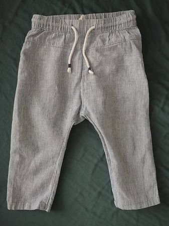 Sehr dünne lange Hose, Gr. 80, aus Leinen u. Baumwolle 