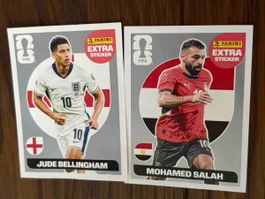 2 extra stickers Silver Jude Bellingham Mohamed Salah neuf