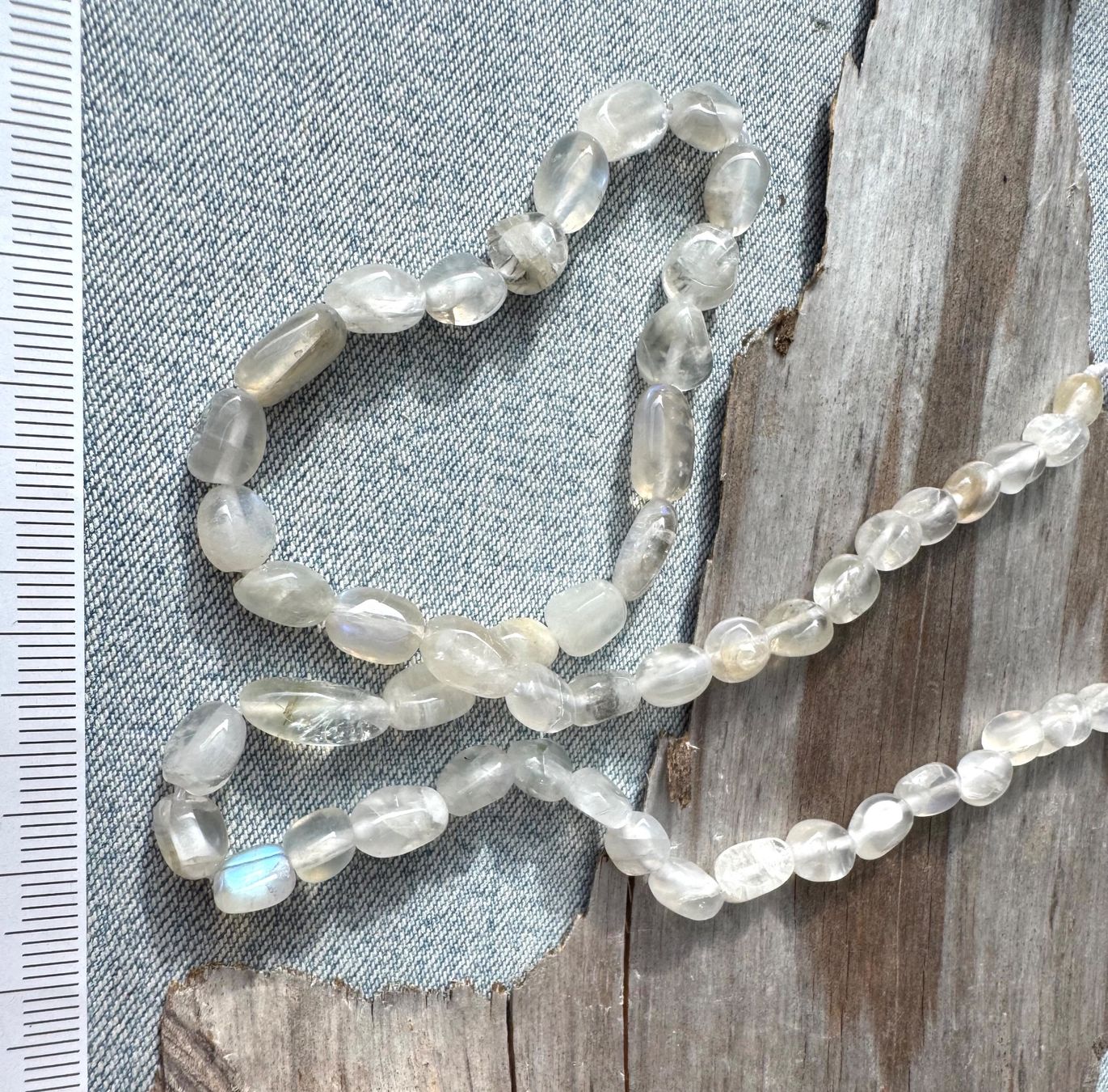 Catenine: exclusiver Mondstein wunderschön,   Strang       mit "Feuer" – Nuovo e nell'imballaggio originale da Leuggern venduto da gemshow 6