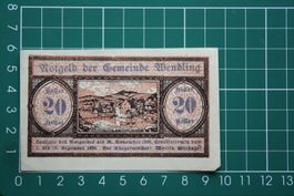 currency emergency money austria wendling 20 heller 1920