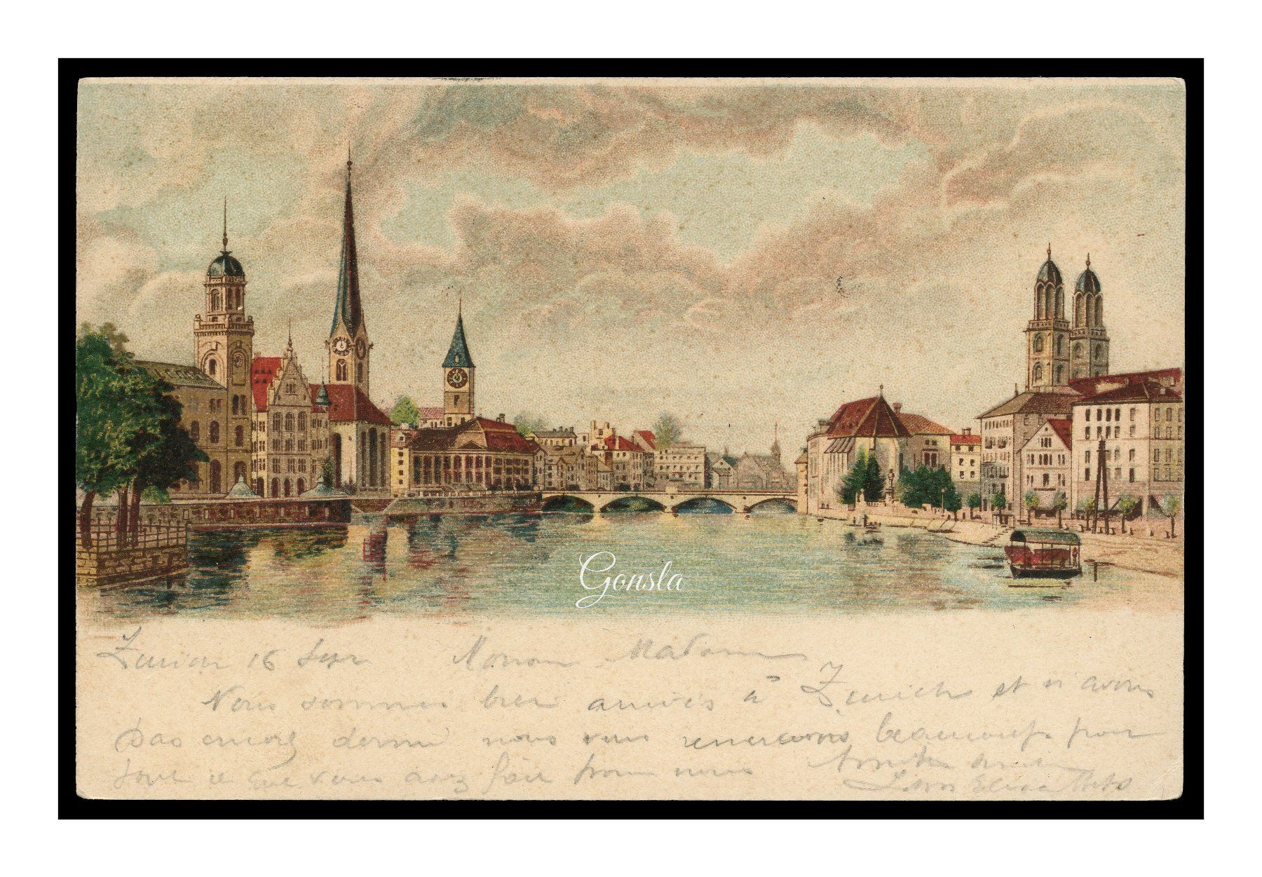 Ansichtskarten: ZÜRICH - 1902 "Vue générale" – Gebraucht aus Onex von gonsla01