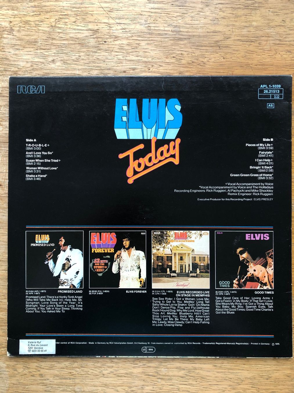 Dischi in vinile: Elvis – Today (LP) – Usato da Grenchen venduto da Kogi7 1