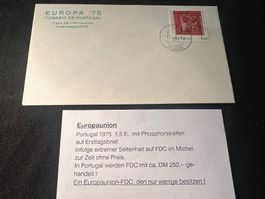 Portugal 1975 1,5E. mit Phosphorstreifen FDC