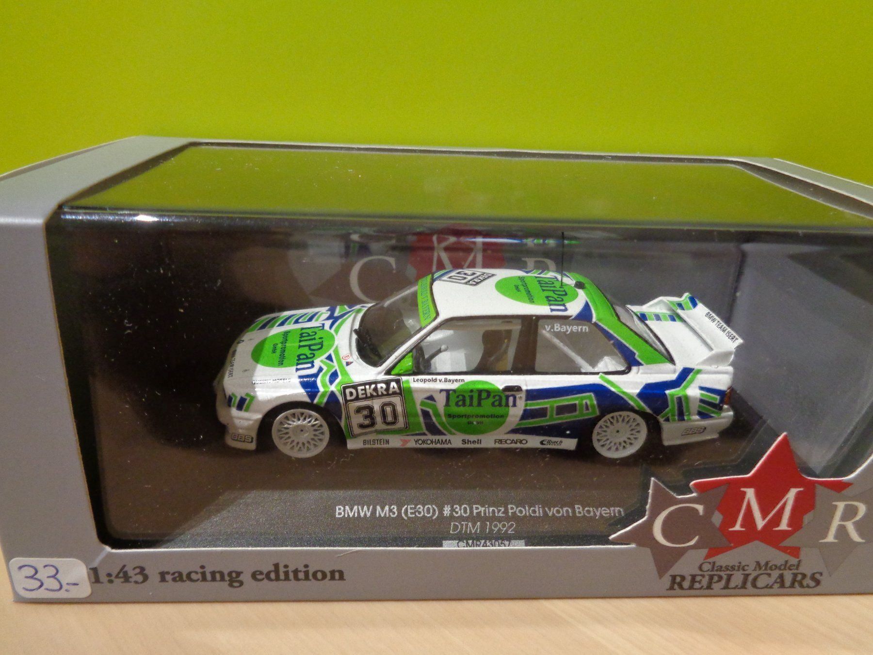 BMW Modellini d'auto: CMR 1:43 BMW M3 E30 DTM – Nuovo e nell'imballaggio originale da Reconvilier venduto da rallycar