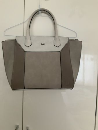 Sansibar Handtasche grau beige gebraucht guter Zustand