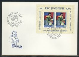 1962, FDC, Pro Juventute, Blockausgabe, Nr. 20