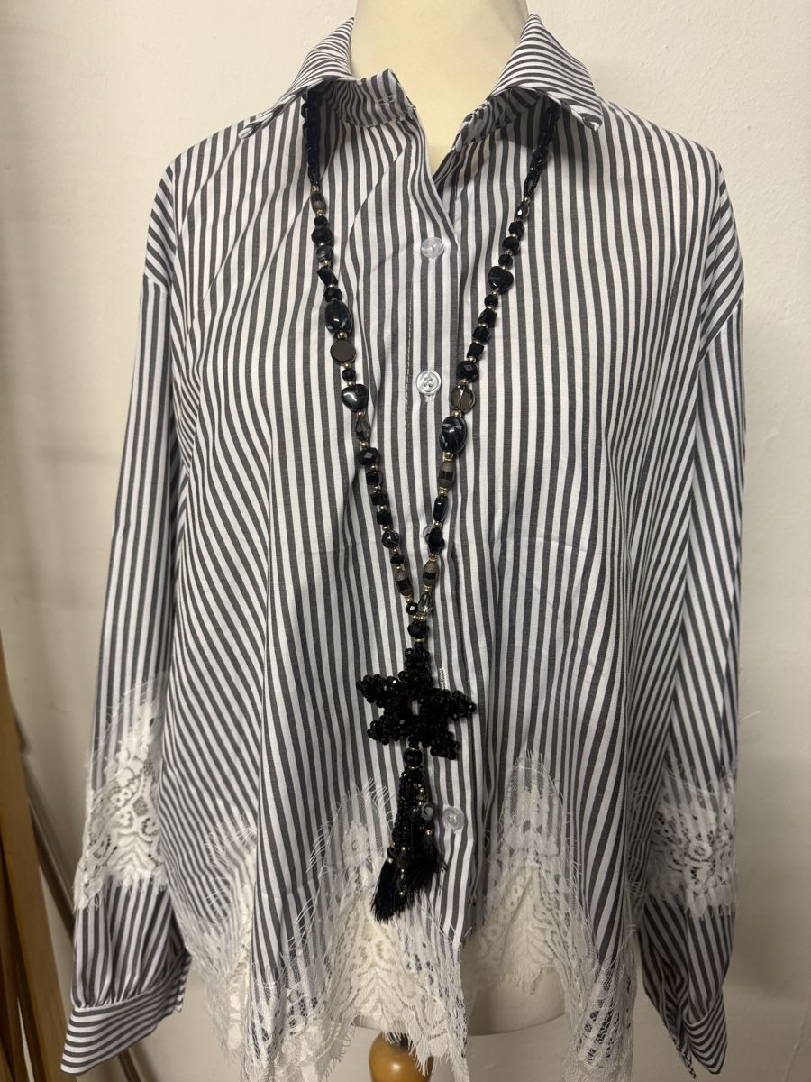 Camicette: Damen Hemd Bluse gesteift spitze l xl schwarz weiß – Nuovo e nell'imballaggio originale da Groß-Gerau venduto da bor_8wfb