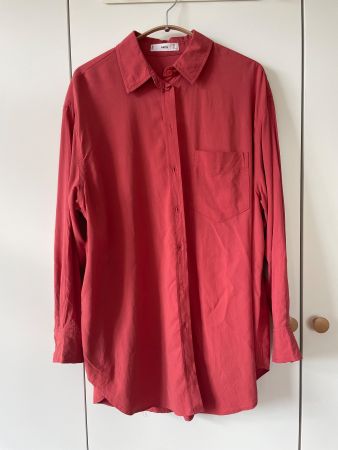 Oversize Damen-Hemd/Bluse von MNG (Mango) in Rosa/Rot, Gr. S