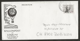 Ballon Schweiz 1988 Deutschland Augsburg Ochsenfurt Luftpost