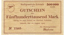 Lörrach 500000 Mark 10.08.1923 VZ-VZ+
