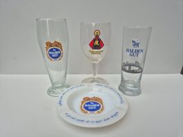 Bier Brauerei Haldengut Gläser und Aschenbecher