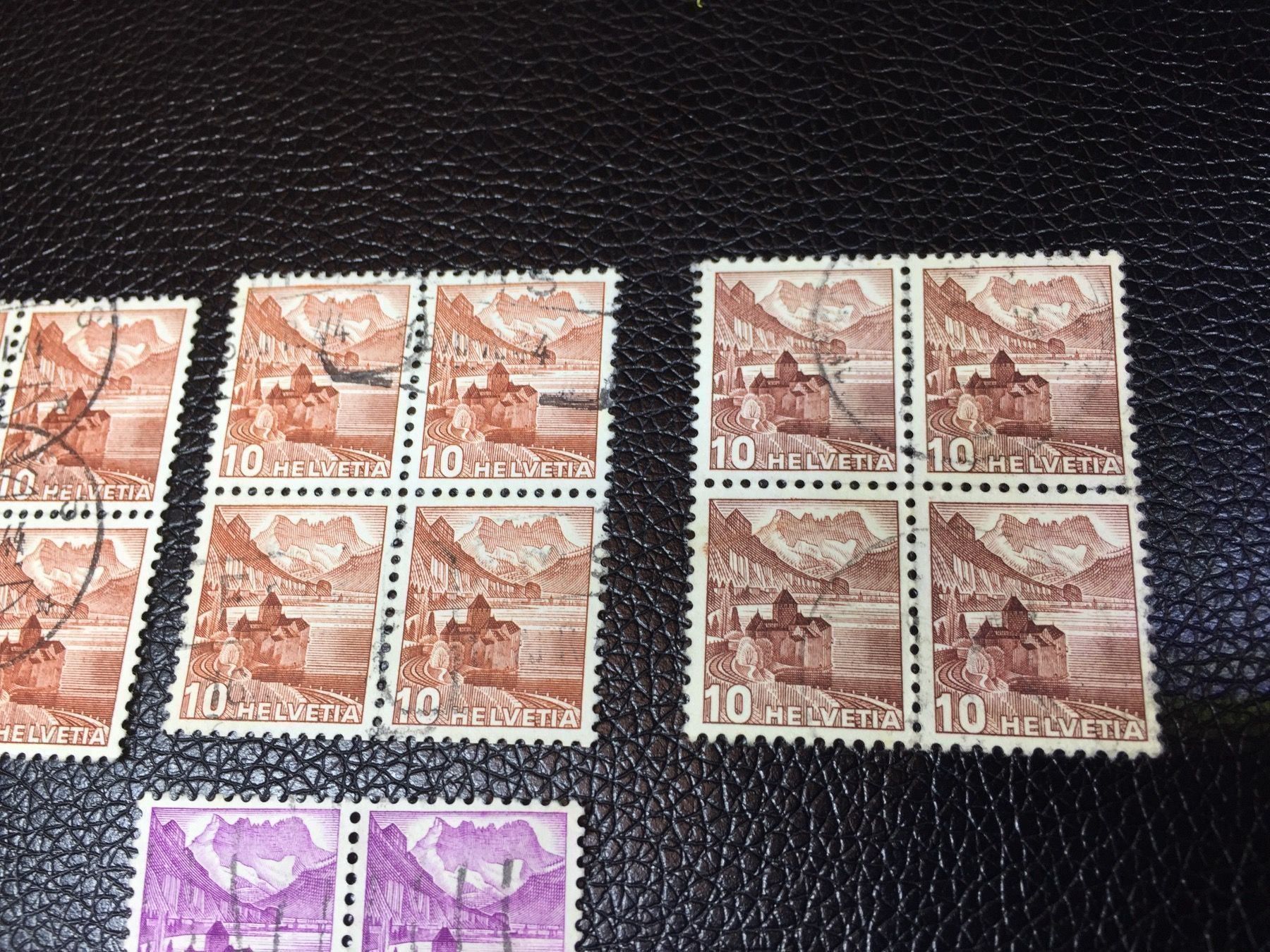 Alle Briefmarken: 4 Stk Marken 4-er Blöcke Schloss Chillon – Gebraucht aus Rebstein von Soapyy13 1