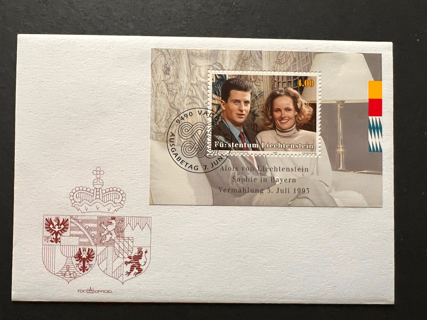 Tutti i francobolli: Liechtenstein FDC Block 1993  (P830) – Usato da Hinwil venduto da Sidi4