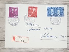 CL17 Enveloppe + Timbre Liechtenstein 1943