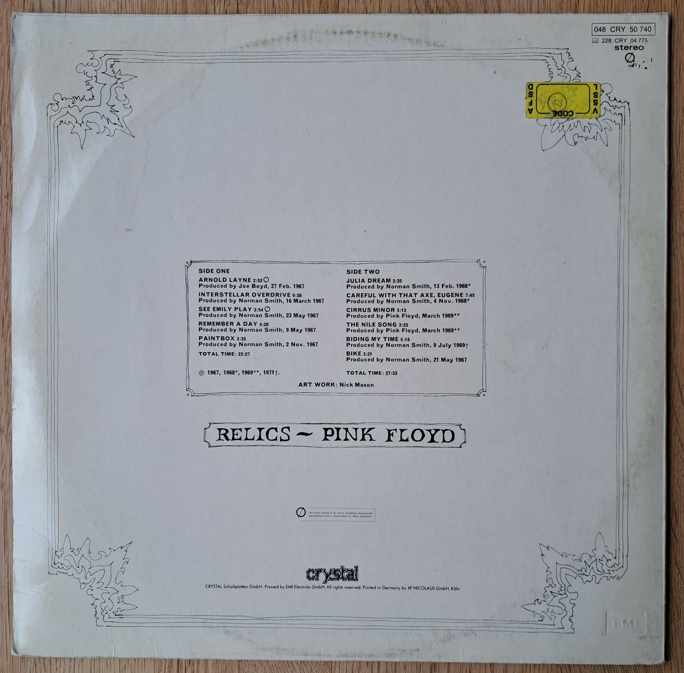 Vinyles: Pink Floyd - Relics – D'occasion à Meggen par Ricardokoch 1