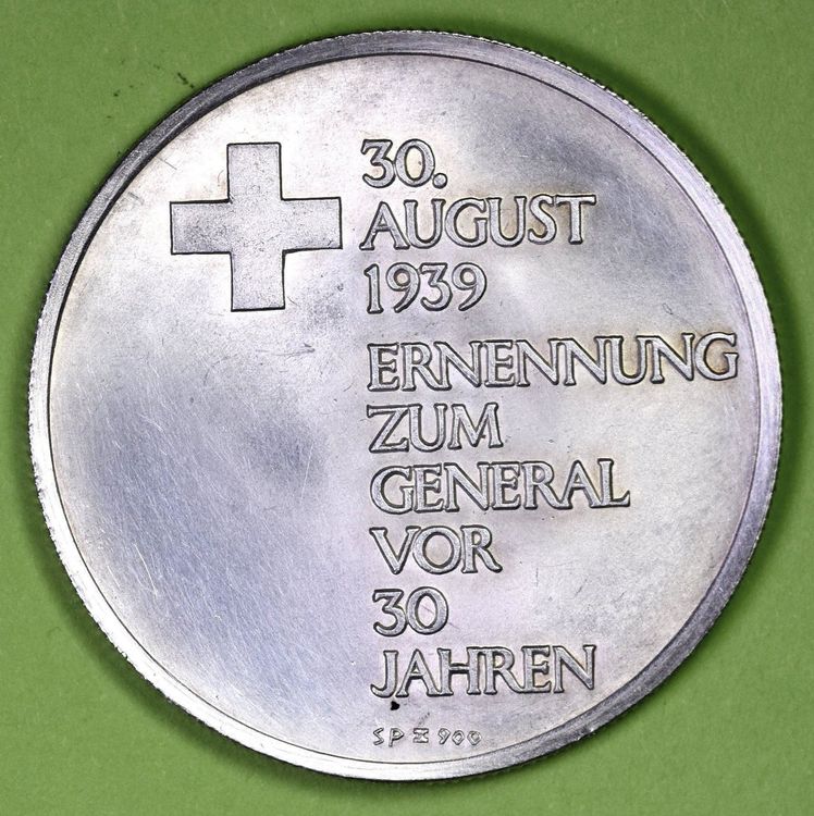 MÉDAILLE SUISSE GÉNÉRAL HENRI GUISAN WWII MARCHE DU CENTENAIRE MEZIERES 1974 EUR 12,00 - FR