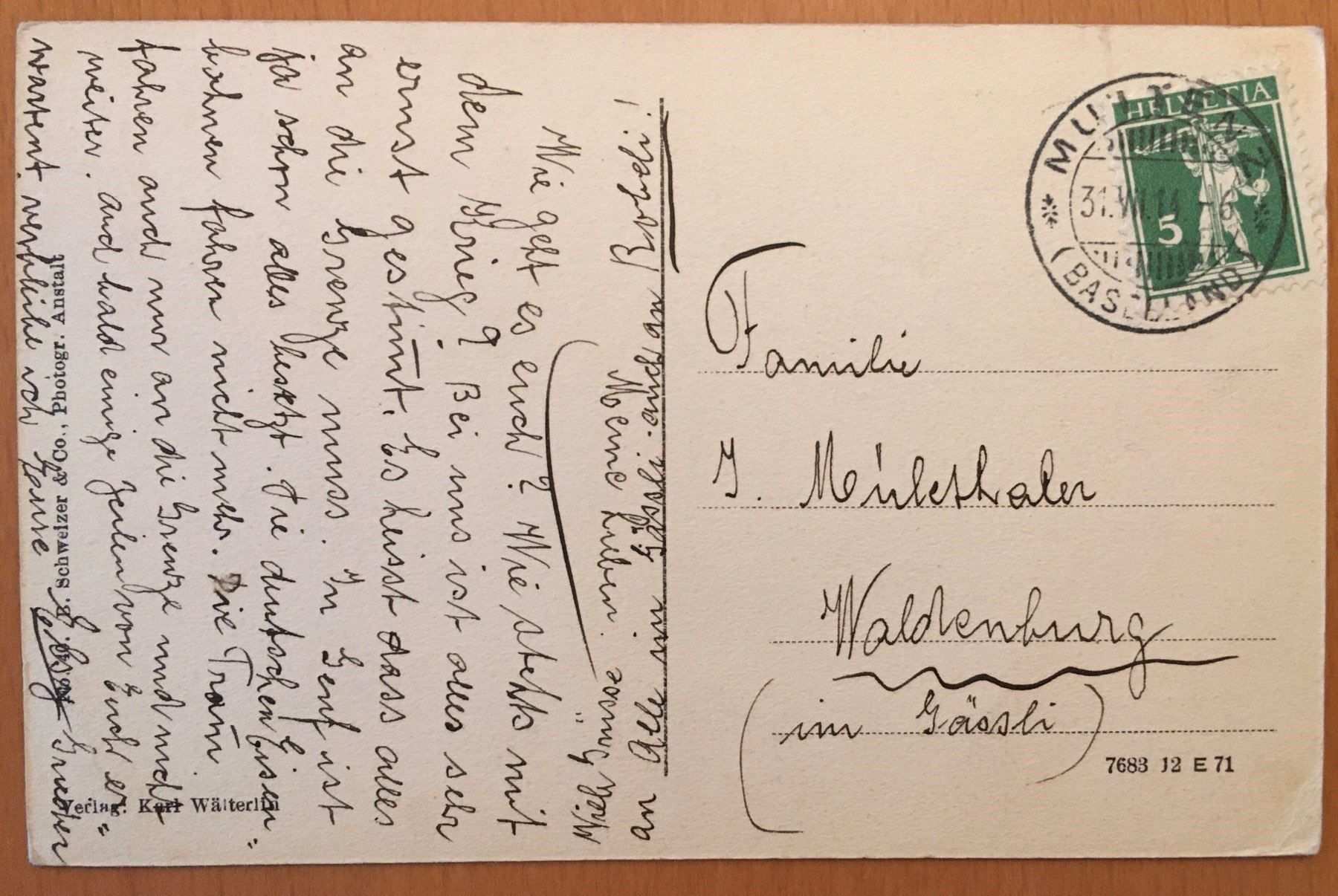 Cartoline postali: Muttenz - Hauptstrasse 1911 – Usato da Kreuzlingen venduto da Rschweiz1 1