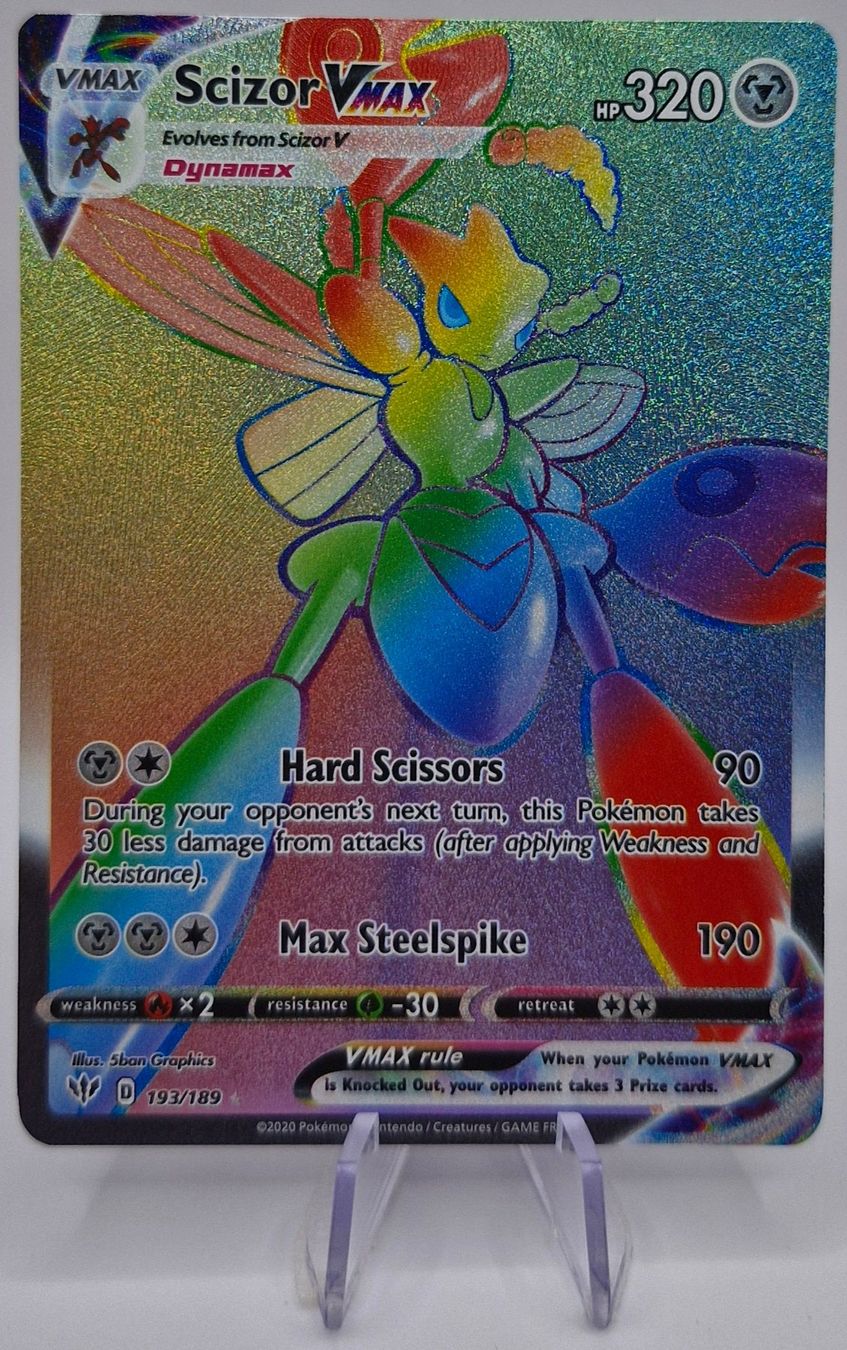 Pokémon Carte collezionabili: Rainbow Scizor VMAX / Scherox / Darkness Ablaze / DAA 193 – Nuovo (secondo la descrizione) da Arni AG venduto da PokemonCardsStore