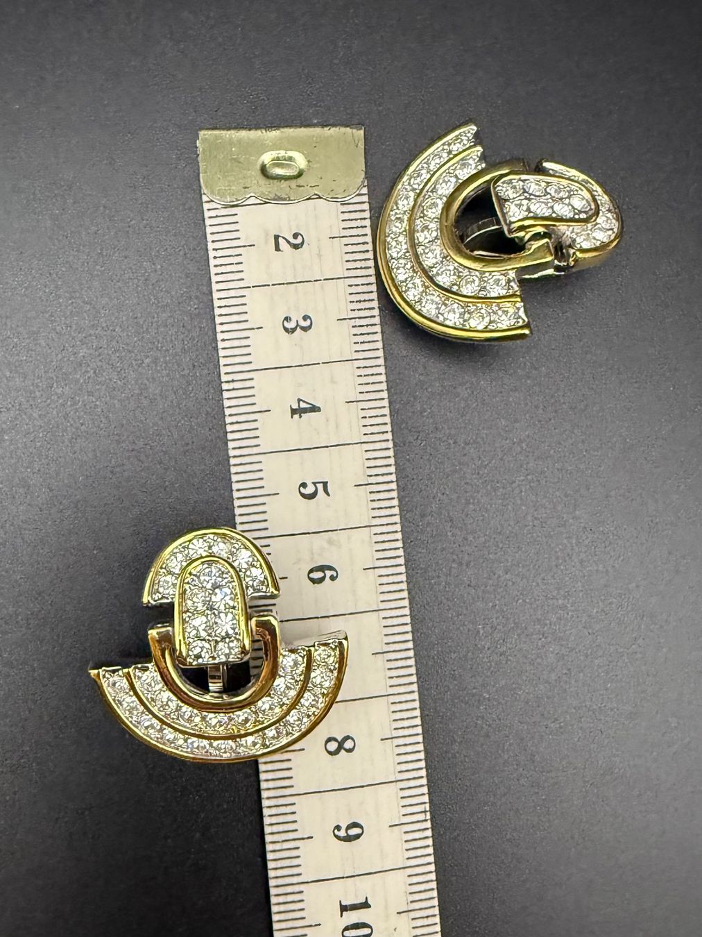 Ohrringe & -stecker: Vintage-Ohrringe Cabouchon Paris - Goldfarben – Gebraucht aus Lamone von LaCantinaMagica 7