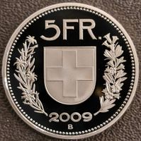 5 Franken Schweiz 2009 pp / aus Münzsatz/in einer Münzkapsel