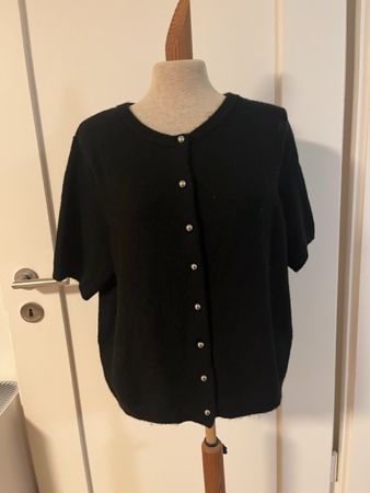 Elegante, schwarze kurzarm Wolljacke, Grösse L von H&M