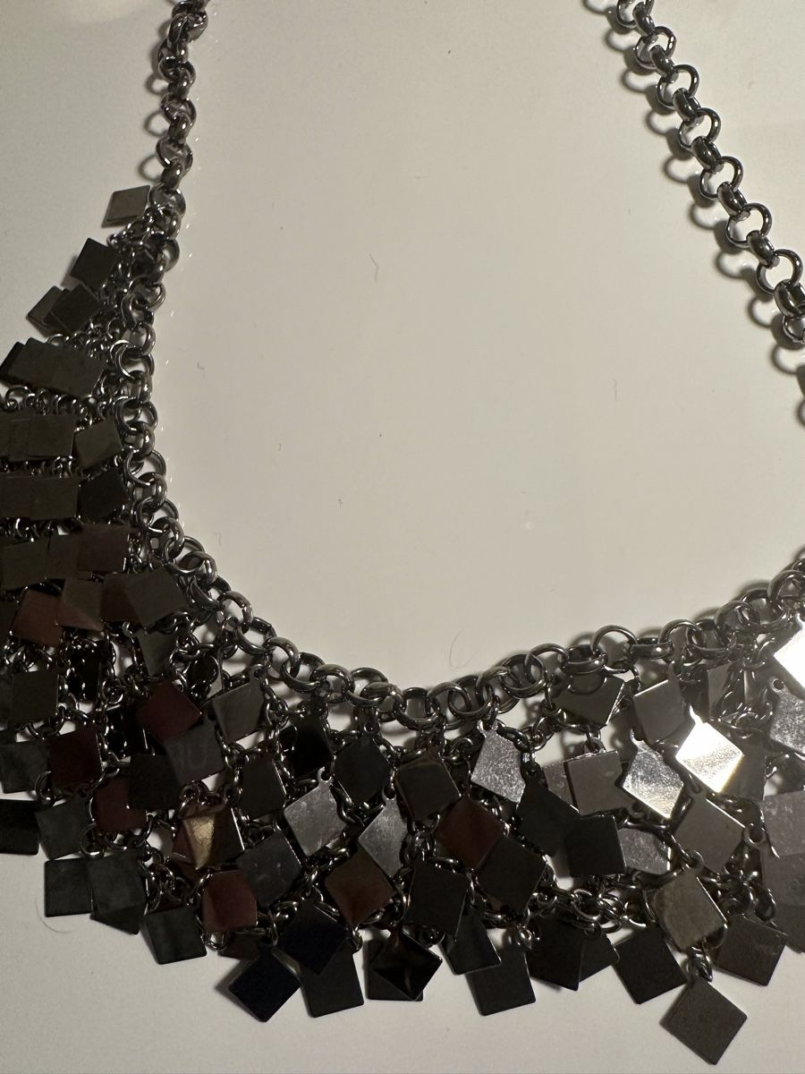 Ketten: Elegante Hals Kette silber glänzend Plättchen – Gebraucht aus Gelterkinden von Aischas 3