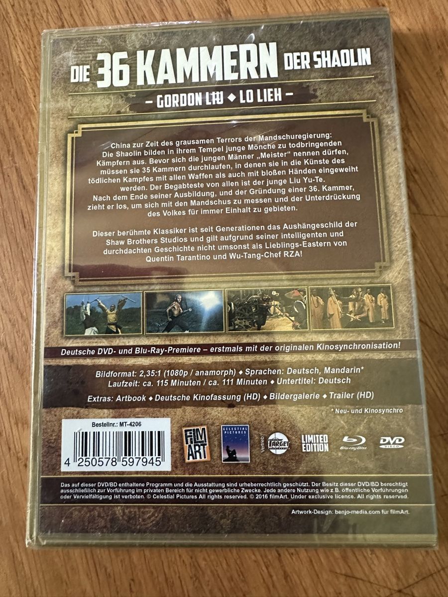 Alle DVDs: Die 36 kammern der Shaolin DVD Bluray neu – Neu und originalverpackt aus Benken ZH von Audi-erich 1