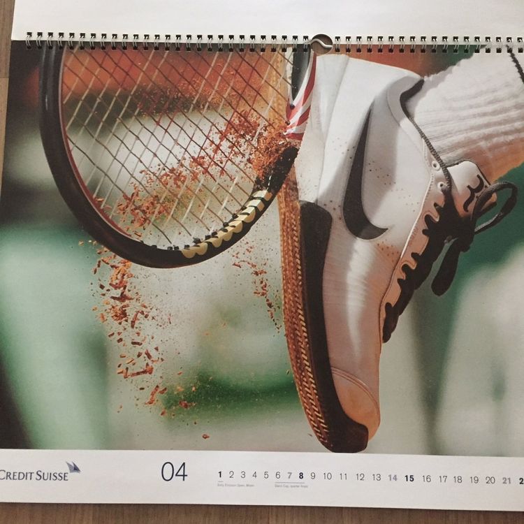 Roger Federer Kalender Autogramm Credit Suisse ORIGINAL  Kaufen auf 