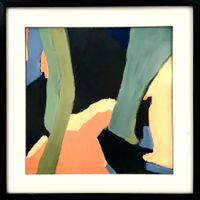 Modern Art Künstler:Jost "Definitiv" schwarz gerahmt 52x52cm